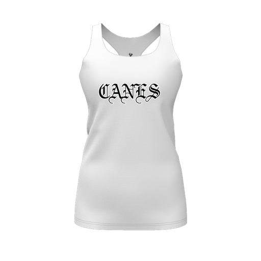 [CUS-DFW-RCBK-PER-WHT-FYS-LOGO1] Decker Racerback Tank Top (Female Youth S, White, Logo 1)