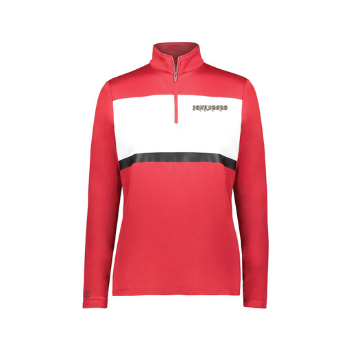 [222791.408.XS-LOGO2] Ladies Bold 1/4 Zip Pullover (Female Adult XS, Red, Logo 2)