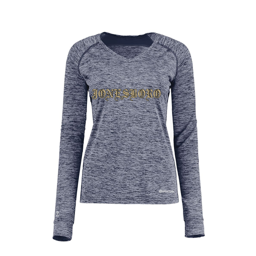 [222770.U22.XS-LOGO2] Ladies Electric Long Sleeve Shirt (Female Adult XS, Navy, Logo 2)