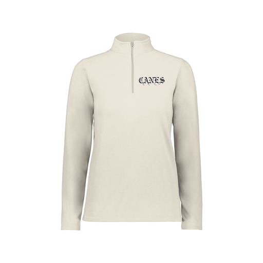 [6864.53T.XS-LOGO1] Ladies MicroFleece 1/4 Zip Pullover (Female Adult XS, White, Logo 1)