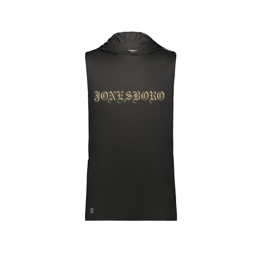[222590.080.XS-LOGO2] Men's CoolDry Sleeveless Hoodie (Adult XS, Black, Logo 2)