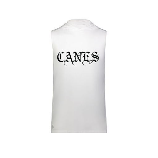 [222590.005.XS-LOGO1] Men's CoolDry Sleeveless Hoodie (Adult XS, White, Logo 1)