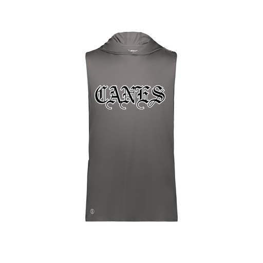 [222590.98D.XS-LOGO1] Men's CoolDry Sleeveless Hoodie (Adult XS, Gray, Logo 1)