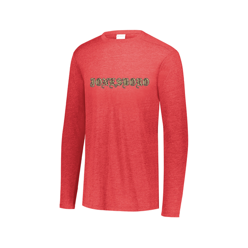 [FTLCUBRD-AXS-LOGO2] Decker Men's Tri-Blend T-Shirt - Long Sleeve (Adult XS, Red, Logo 2)
